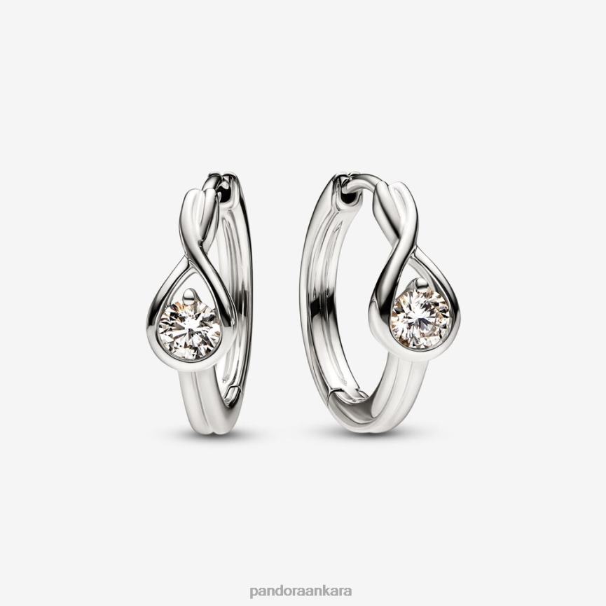 Brilliance laboratuvar yapımı 050 ct tw pırlanta halka küpeler 82N8H858 Pandora Beyaz altın