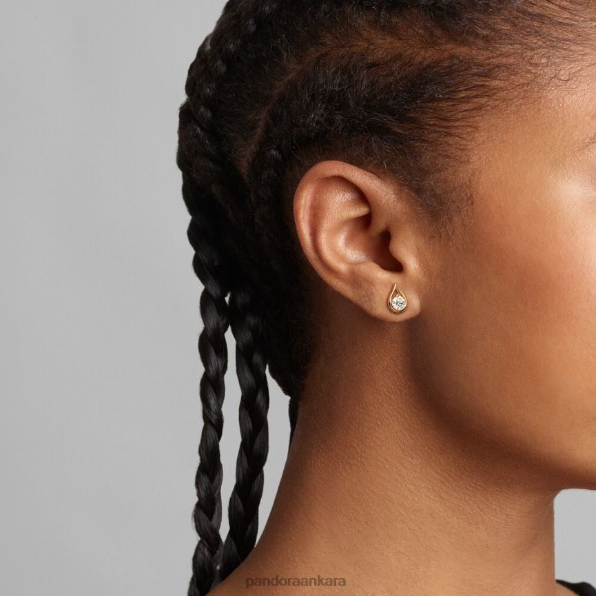 Brilliance laboratuvar yapımı 050 ct tw pırlanta saplama küpeler 82N8H933 Pandora altın