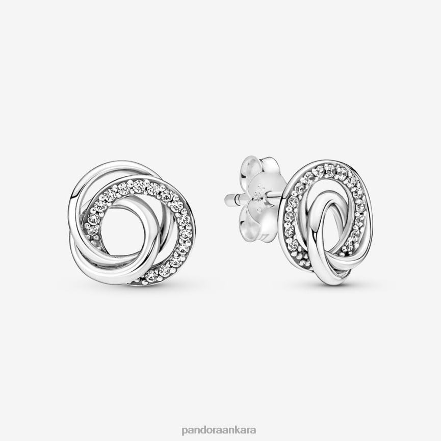 aile her zaman saplama küpeleri çevreledi 82N8H906 Pandora som gümüş