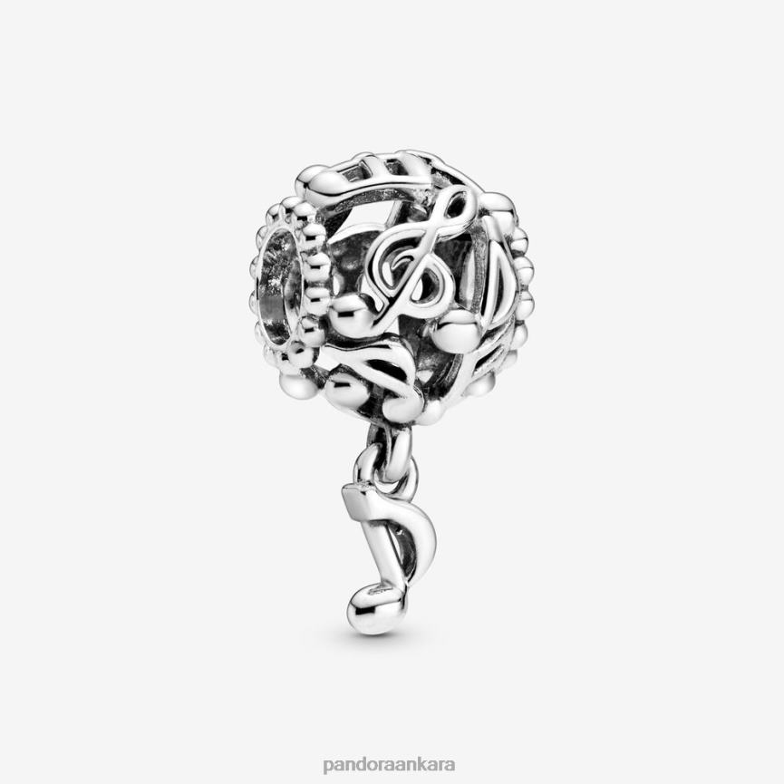 ajur müzik notaları çekicilik 82N8H114 Pandora som gümüş