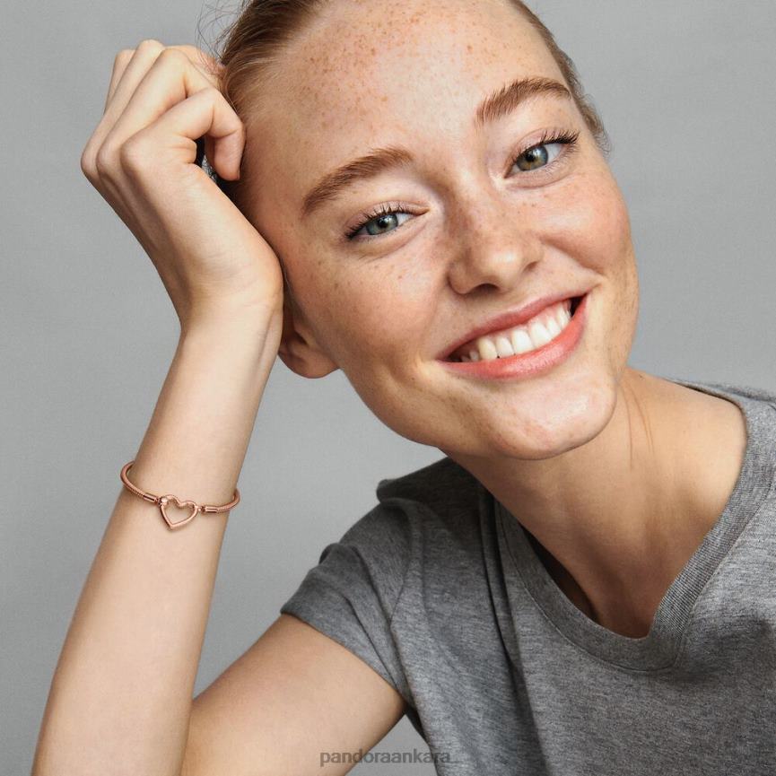 anlar kalp kapatma yılan zincir bilezik 82N8H414 Pandora Gül Altın Kaplama