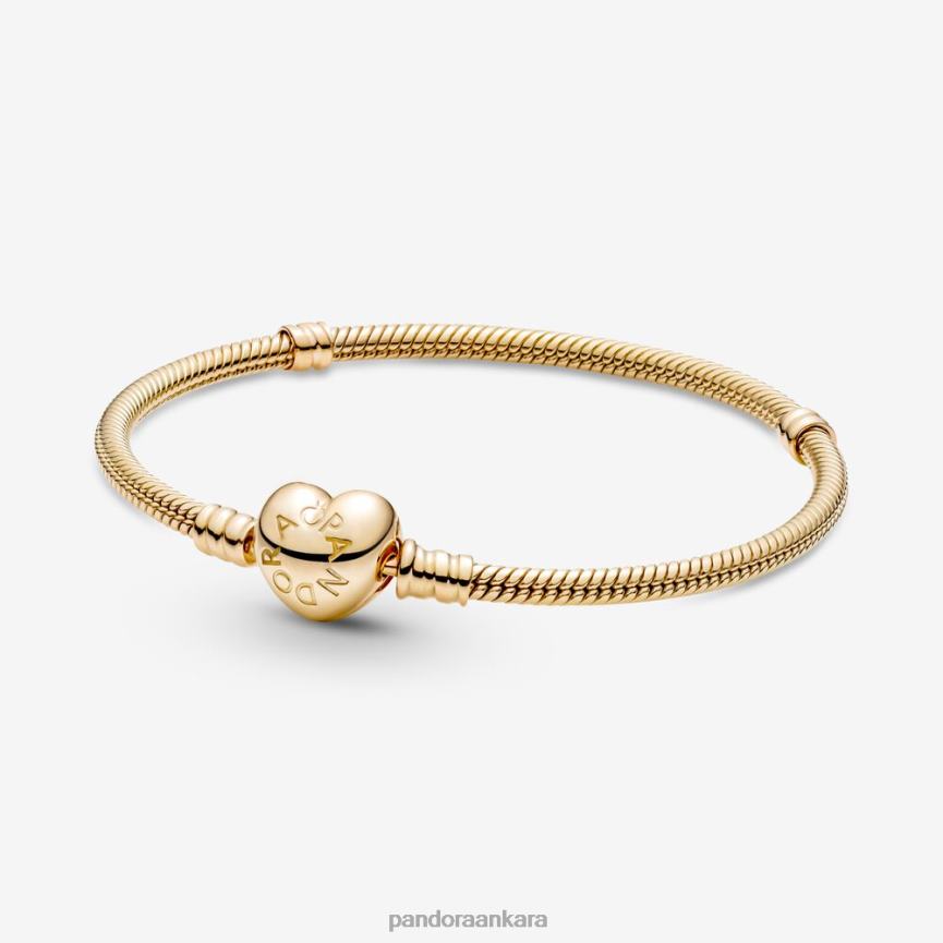 anlar kalp toka yılan zincir bileklik 82N8H335 Pandora altın