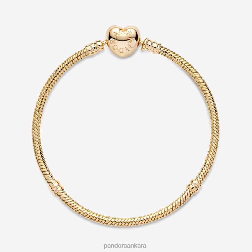anlar kalp toka yılan zincir bileklik 82N8H335 Pandora altın