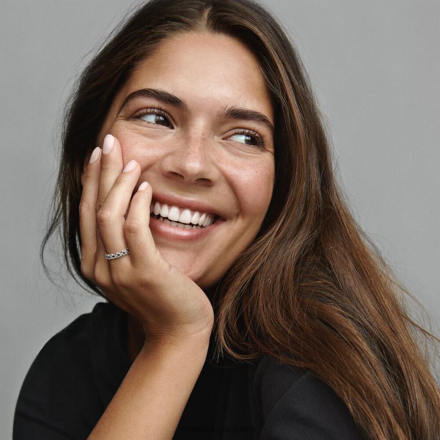 asimetrik yıldız halkası bandı 82N8H643 Pandora som gümüş