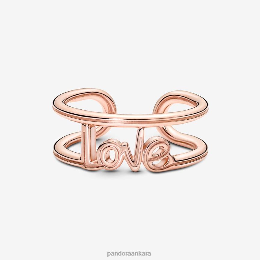 açık yüzüğü seviyorum 82N8H680 Pandora Gül Altın Kaplama