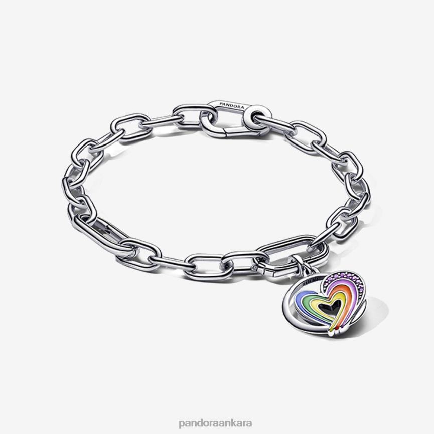 bana gökkuşağı kalpli bileklik seti 82N8H471 Pandora standart renk