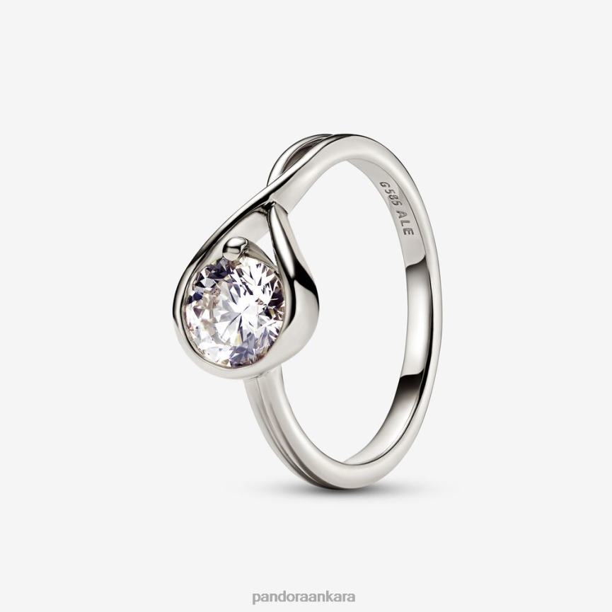 brilliance laboratuvar yapımı 100 ct tw pırlanta yüzük 82N8H539 Pandora Beyaz altın