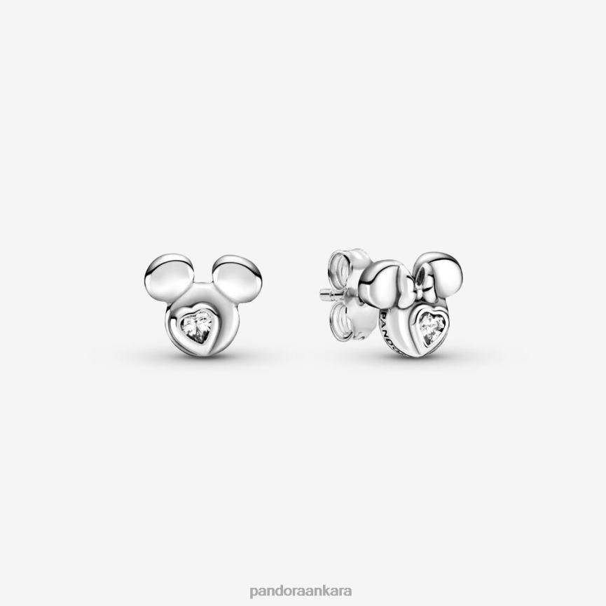 disney mickey mouse ve minnie mouse silueti küpe 82N8H893 Pandora som gümüş