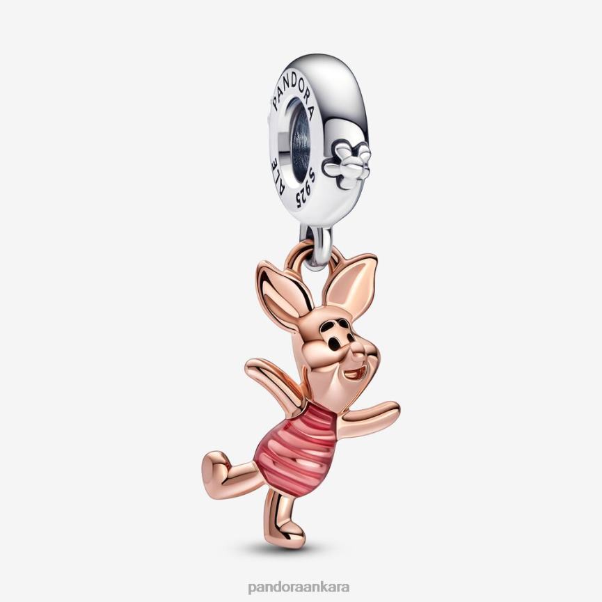 disney winnie the pooh piglet sarkan çekicilik 82N8H232 Pandora iki ton