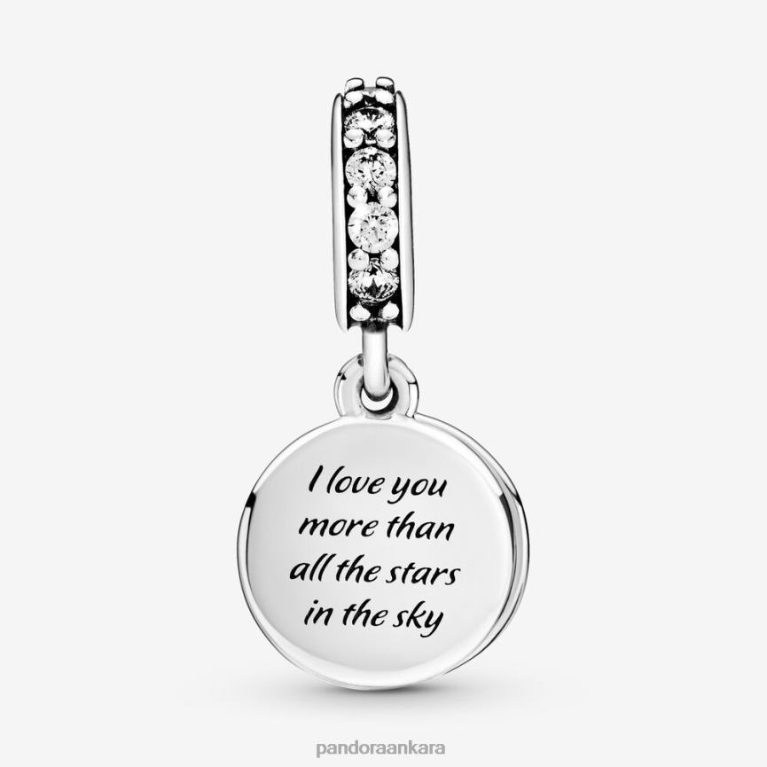 gece gökyüzünde hilal ay ve yıldızlar sallanıyor 82N8H225 Pandora som gümüş/mavi