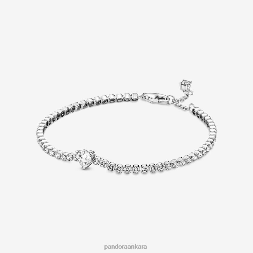 parlak kalpli tenis bilekliği 82N8H446 Pandora som gümüş