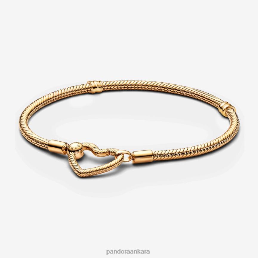 anlar kalp kapatma yılan zincir bilezik 82N8H352 Pandora altın