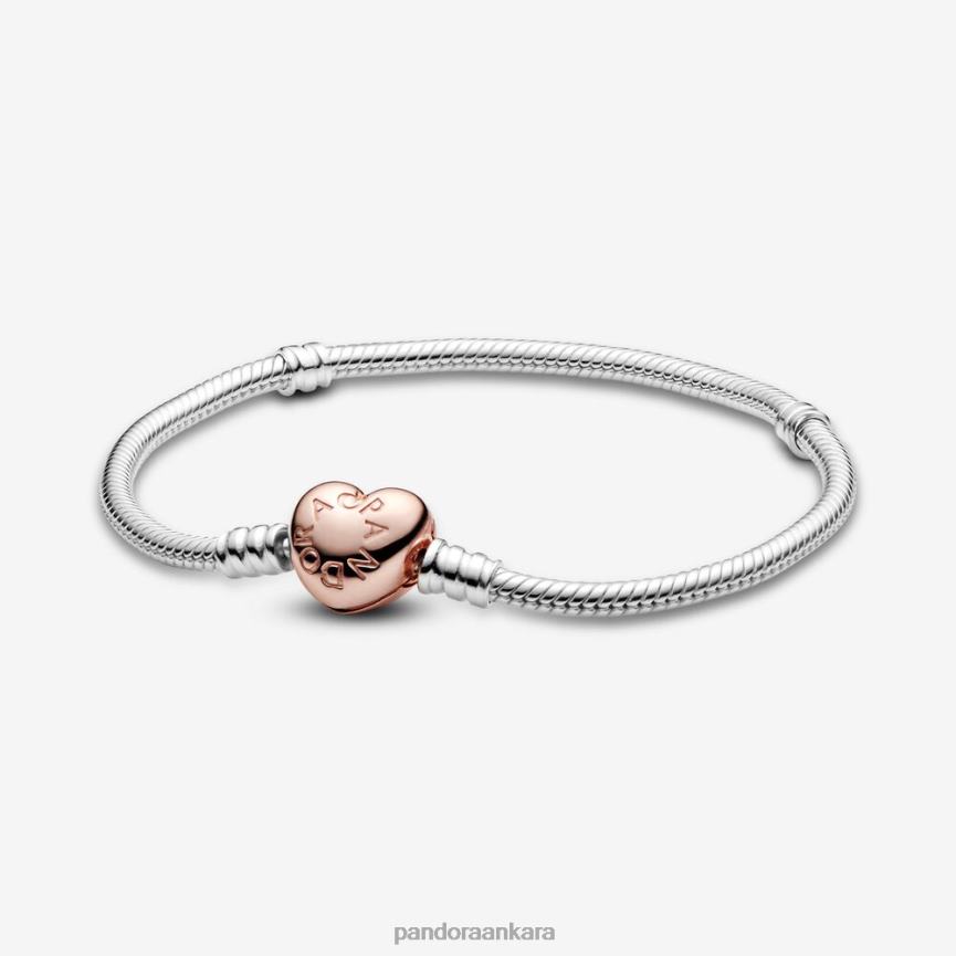 anlar kalp toka yılan zincir bileklik 82N8H337 Pandora iki ton