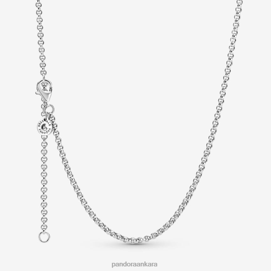 rolo zincir kolye 82N8H711 Pandora som gümüş