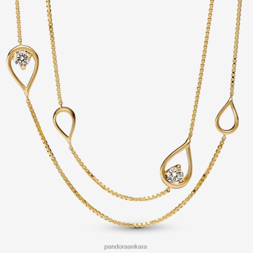 0,50 ct tw pırlanta uzun kolye kolye yarattı 82N8H744 Pandora altın