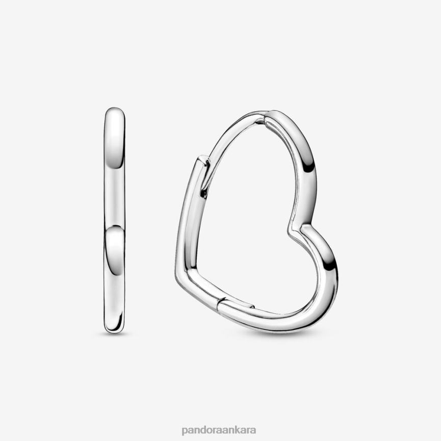 asimetrik kalp halka küpeler 82N8H832 Pandora som gümüş