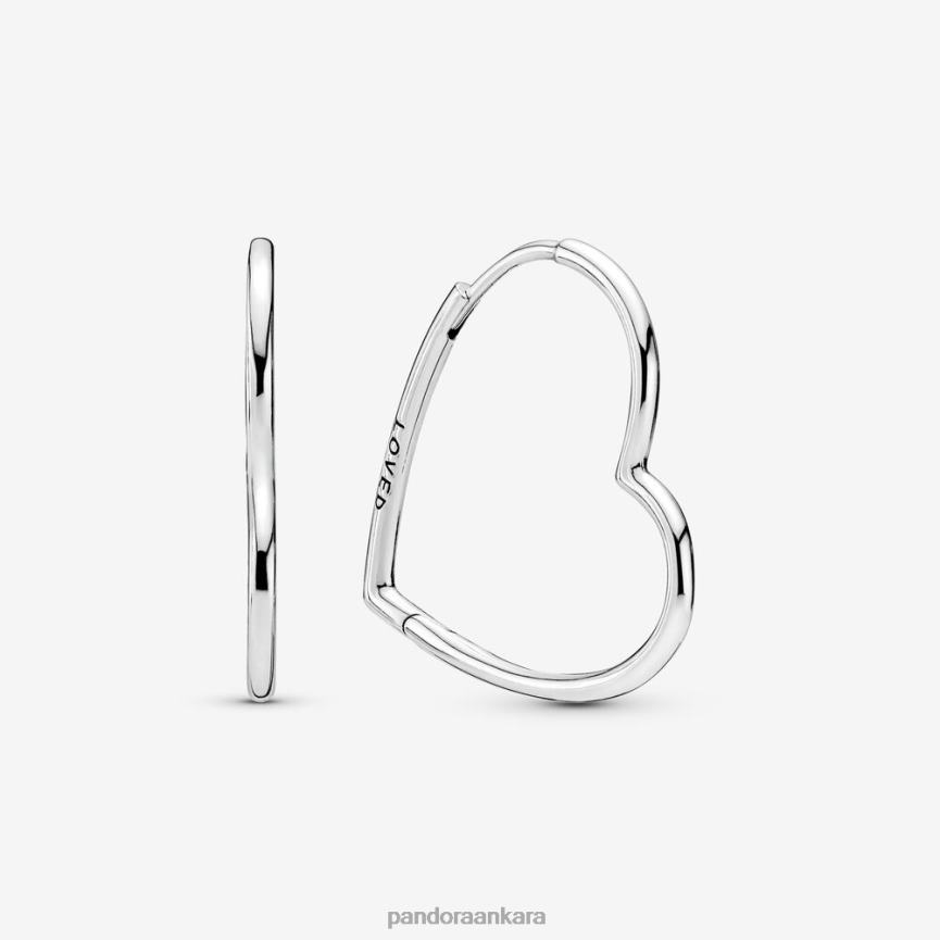 asimetrik kalp halka küpeler 82N8H834 Pandora som gümüş