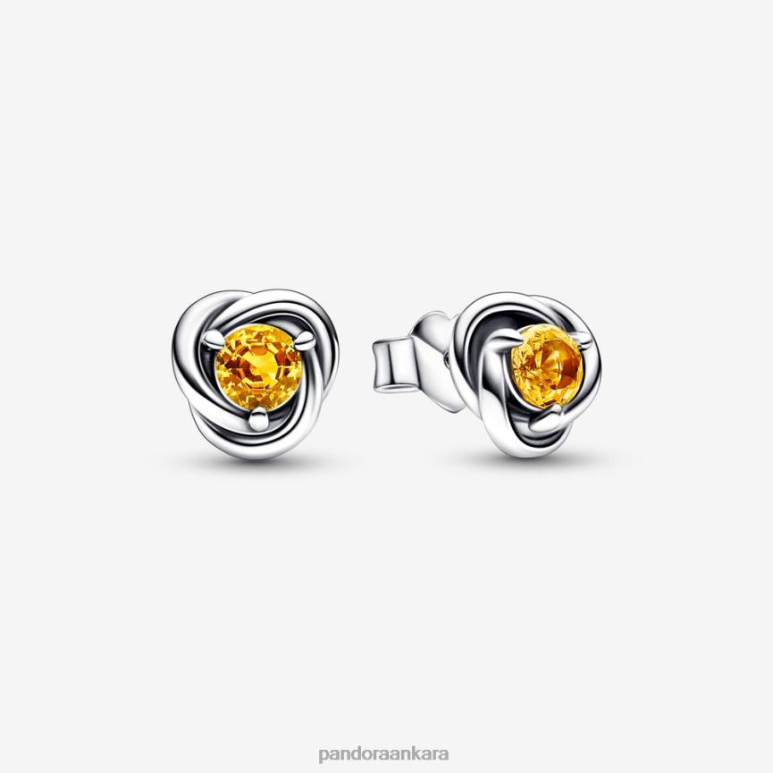 kasım bal sonsuzluk çemberi saplama küpeler 82N8H930 Pandora som gümüş