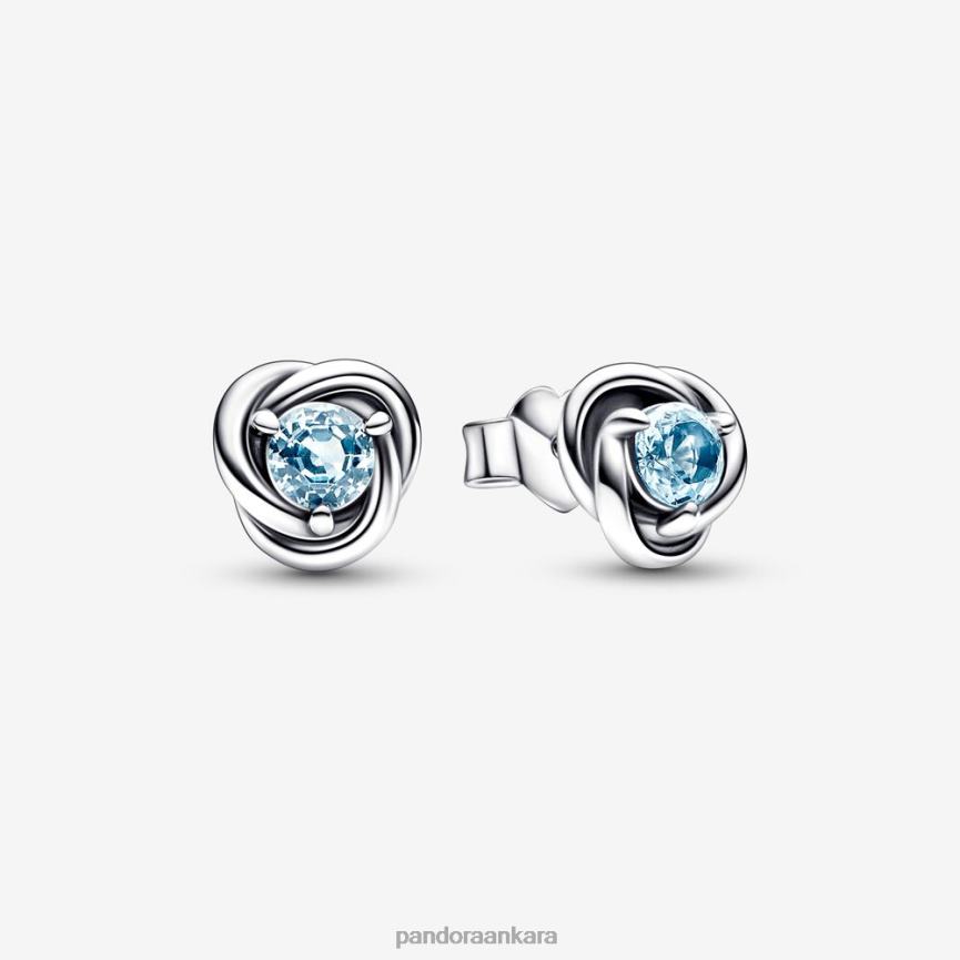 mart deniz aqua sonsuzluk dairesi saplama küpeler 82N8H903 Pandora som gümüş/mavi