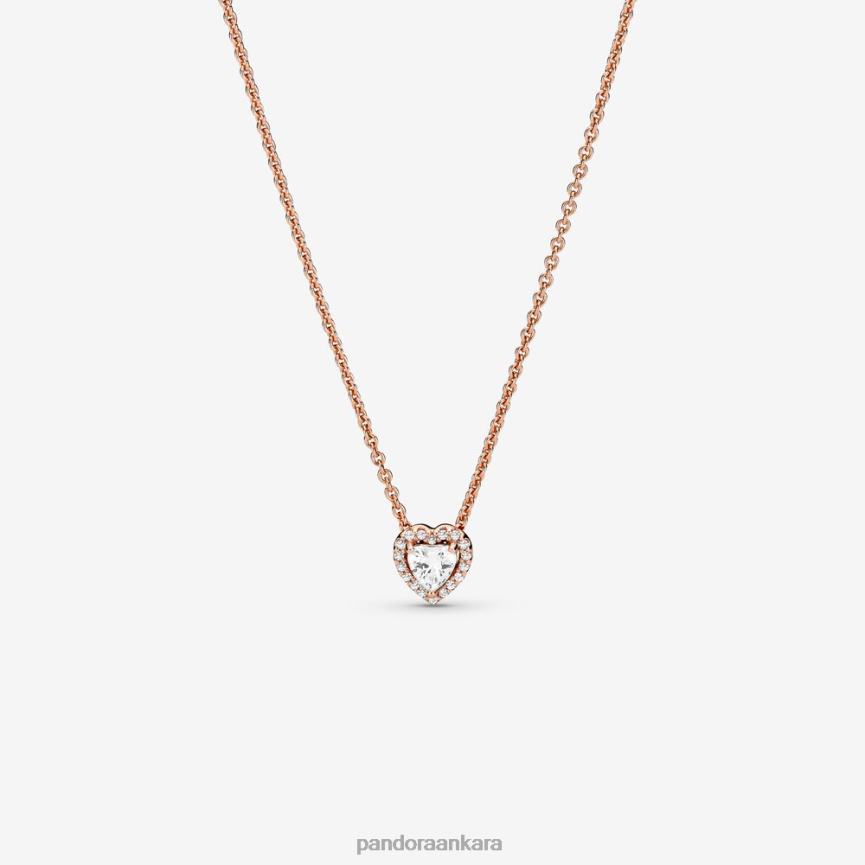 köpüklü kalp collier kolye 82N8H753 Pandora Gül Altın Kaplama