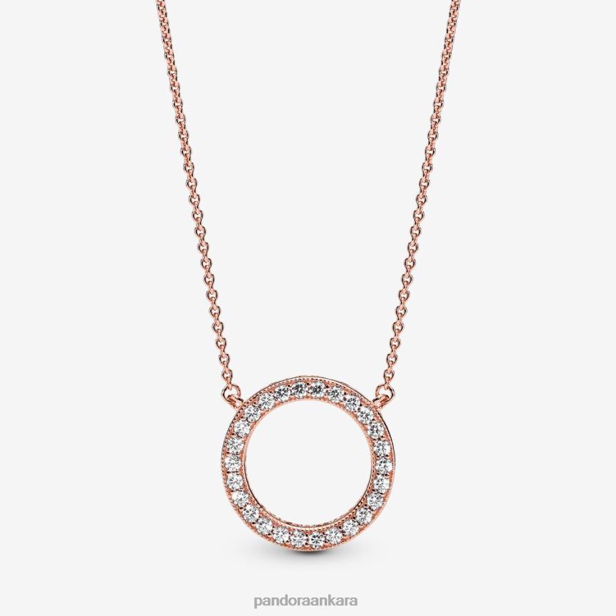 ışıltılı kolye çemberi 82N8H742 Pandora Gül Altın Kaplama