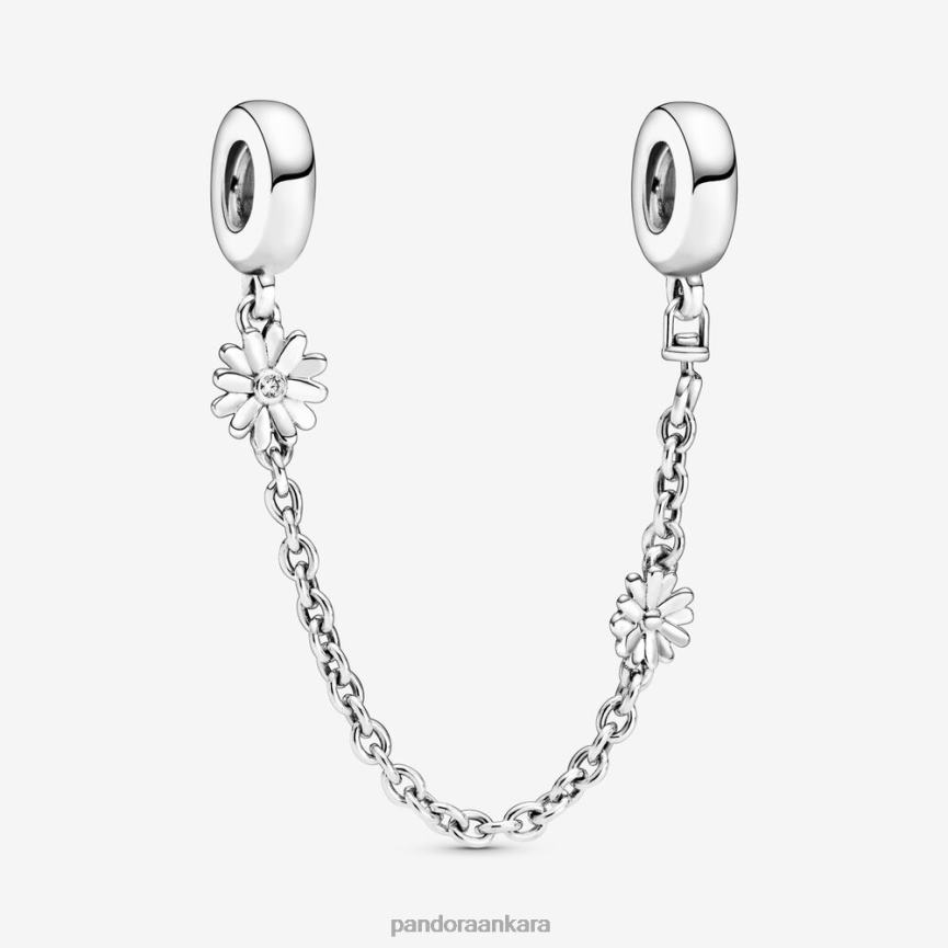 papatya çiçek güvenlik zinciri çekicilik 82N8H321 Pandora som gümüş
