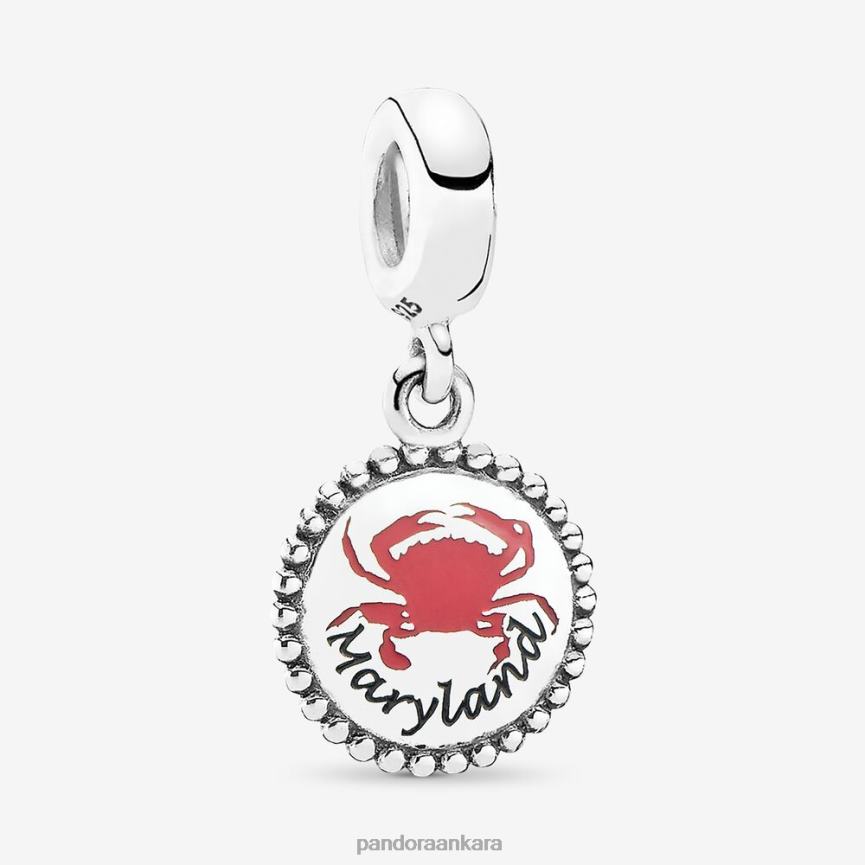 Maryland Yengeç Sallantılı Charm, Karışık Emaye 82N8H206 Pandora som gümüş