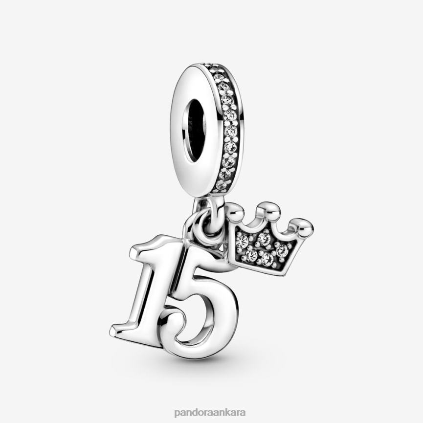 15. doğum günü sarkma cazibesi 82N8H60 Pandora som gümüş
