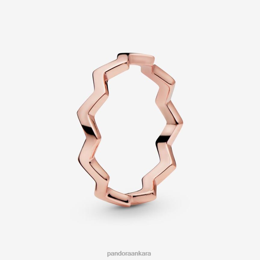 cilalı zikzak halkası 82N8H629 Pandora Gül Altın Kaplama