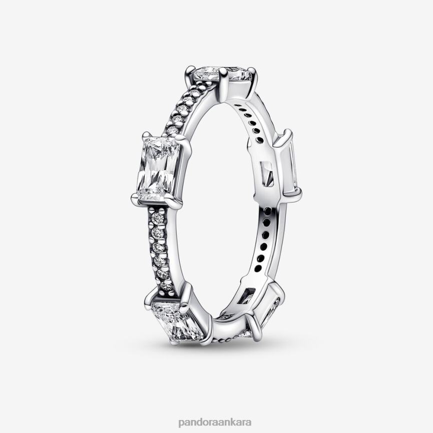 dikdörtgen çubuklar köpüklü döşeme halkası 82N8H616 Pandora som gümüş