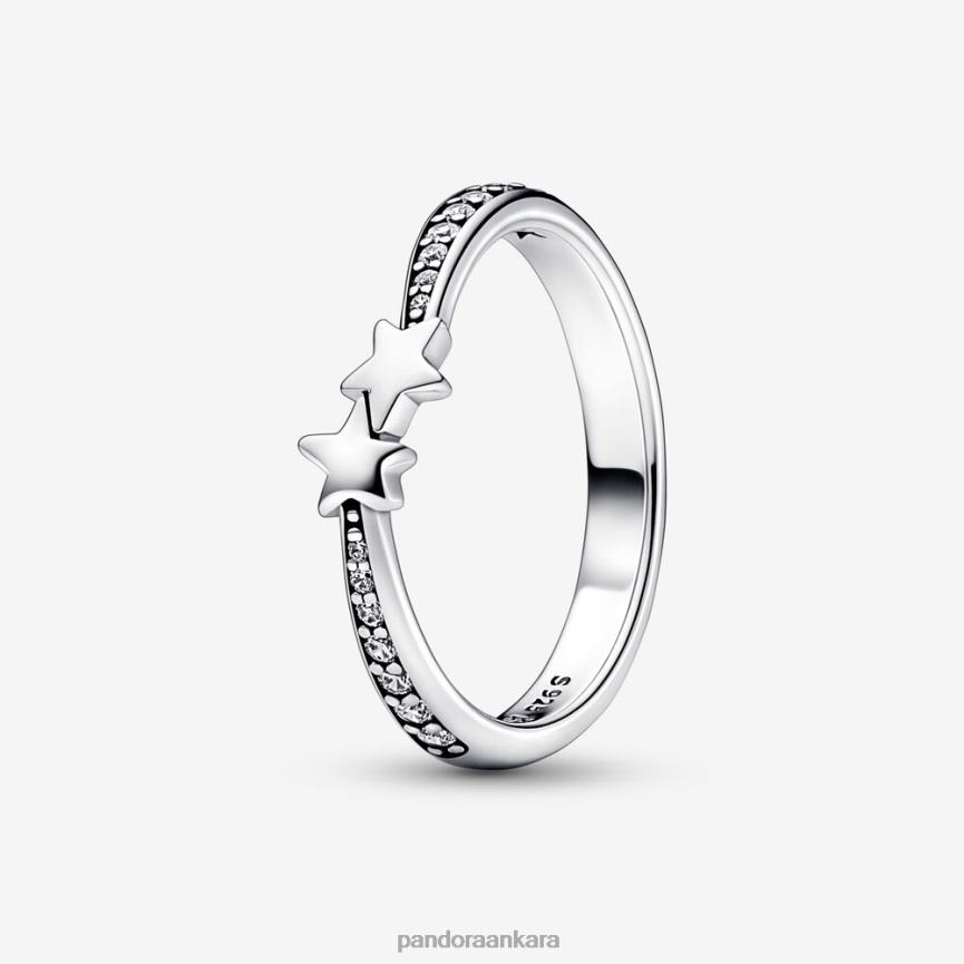 kayan yıldızlar parlak yüzük 82N8H580 Pandora som gümüş