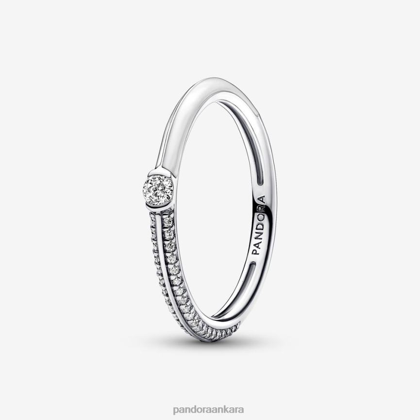me pave & çift halka 82N8H574 Pandora som gümüş/beyaz