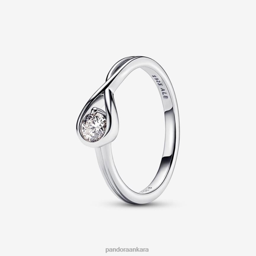 Brilliance laboratuvar yapımı 0,25 ct tw pırlanta yüzük 82N8H507 Pandora som gümüş