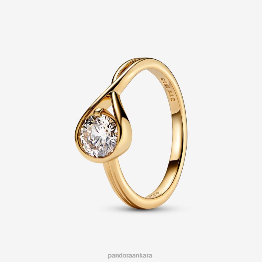 brilliance laboratuvar yapımı 0,75 ct tw pırlanta yüzük 82N8H544 Pandora altın