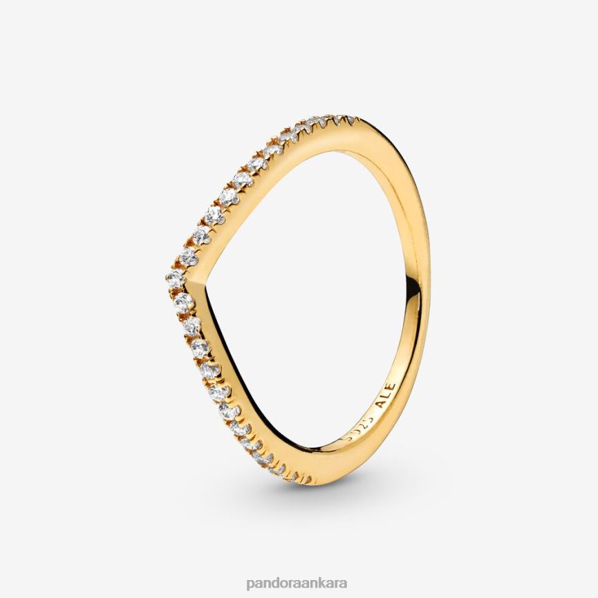 ışıltılı lades kemiği halkası 82N8H552 Pandora altın kaplama