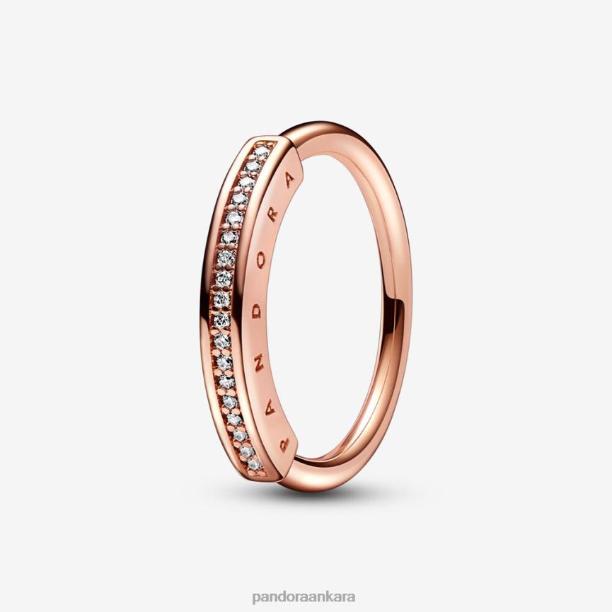 imza i-d serme halkası 82N8H587 Pandora Gül Altın Kaplama