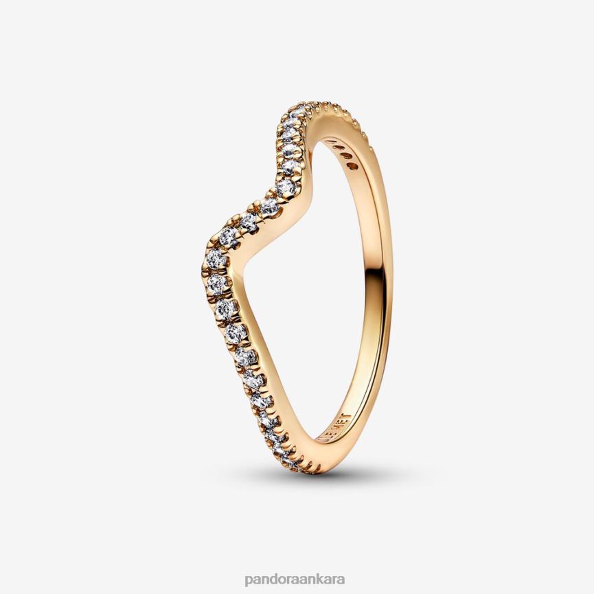 köpüklü dalga halkası 82N8H601 Pandora altın kaplama