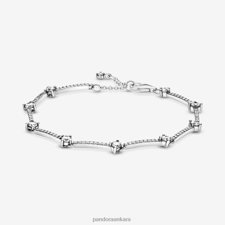 köpüklü döşeme çubukları bilezik 82N8H458 Pandora som gümüş