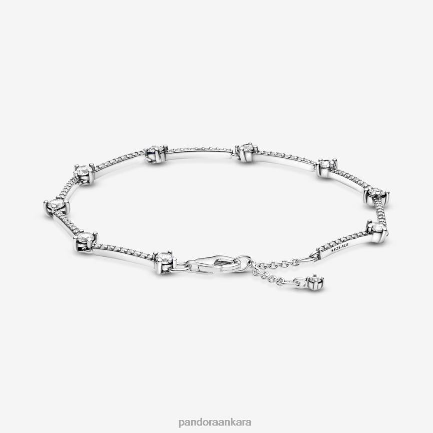 köpüklü döşeme çubukları bilezik 82N8H458 Pandora som gümüş