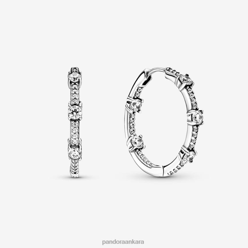 köpüklü döşeme çubukları halka küpeler 82N8H855 Pandora som gümüş