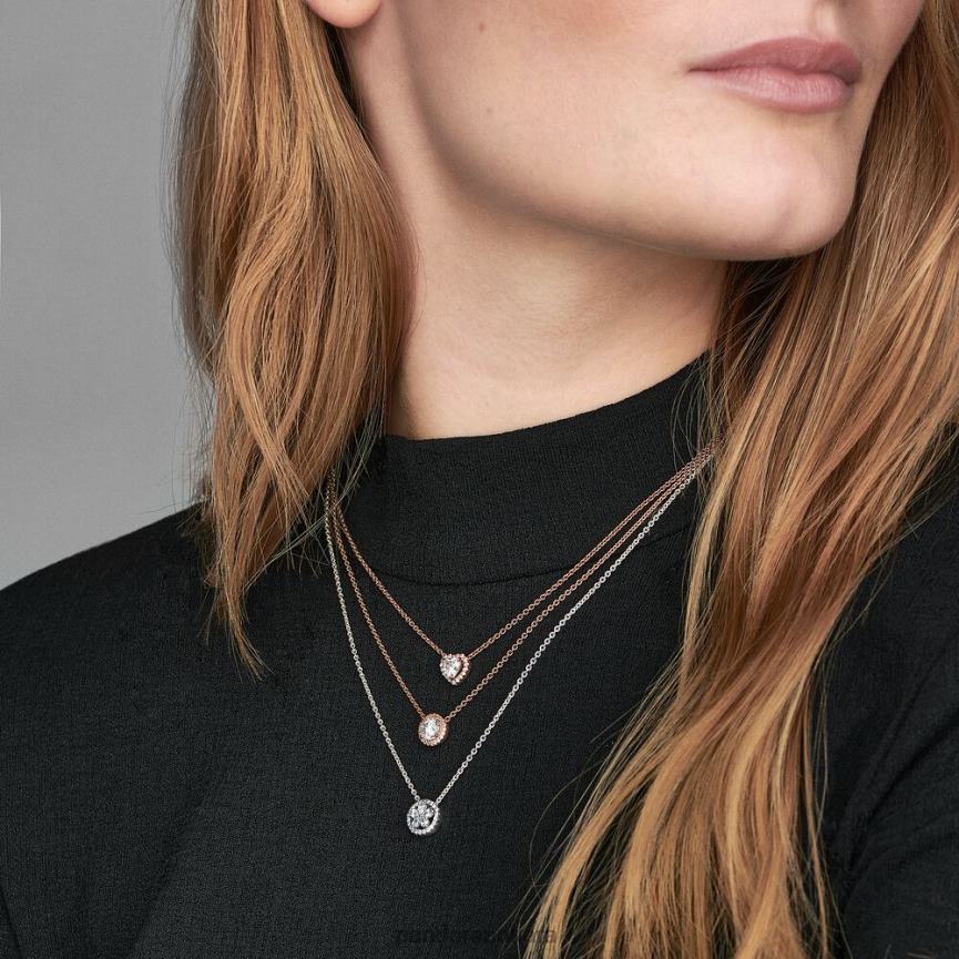 köpüklü kalp collier kolye 82N8H753 Pandora Gül Altın Kaplama