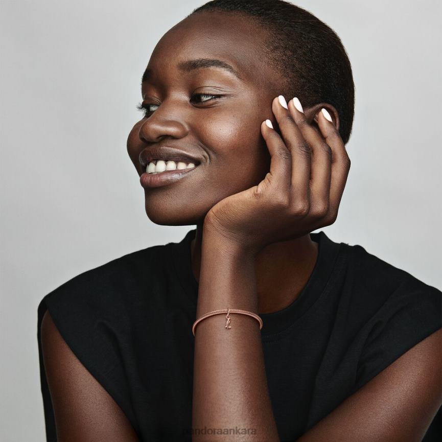 l harfi komut dosyası alfabe dangle çekicilik 82N8H201 Pandora Gül Altın Kaplama