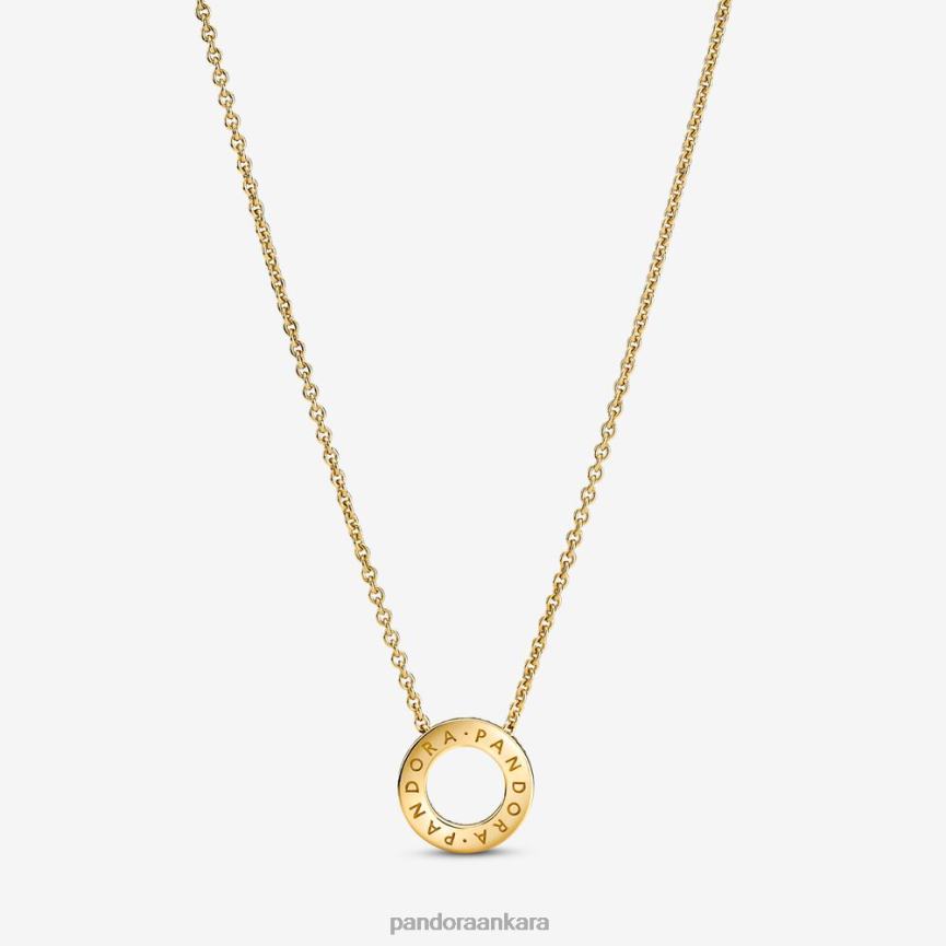 logo açacağı daire collier kolye 82N8H710 Pandora altın kaplama