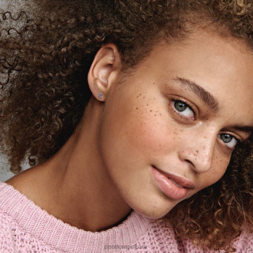 me ay gücü saplama küpe 82N8H886 Pandora som gümüş