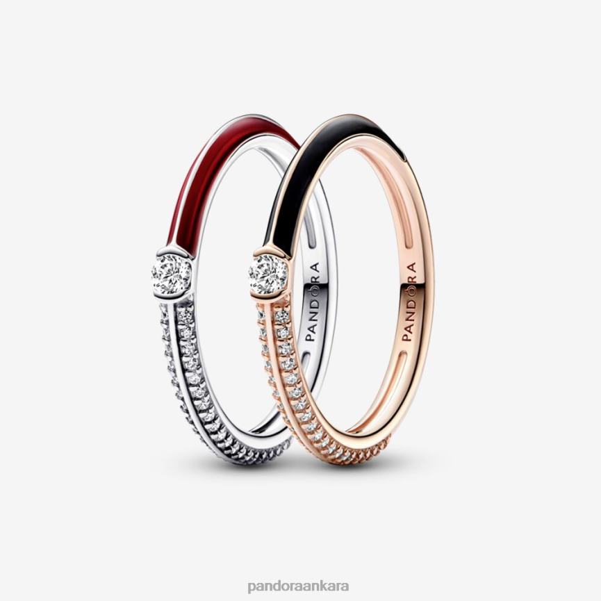 me pave ve yüzük seti 82N8H617 Pandora standart renk/siyah/kırmızı