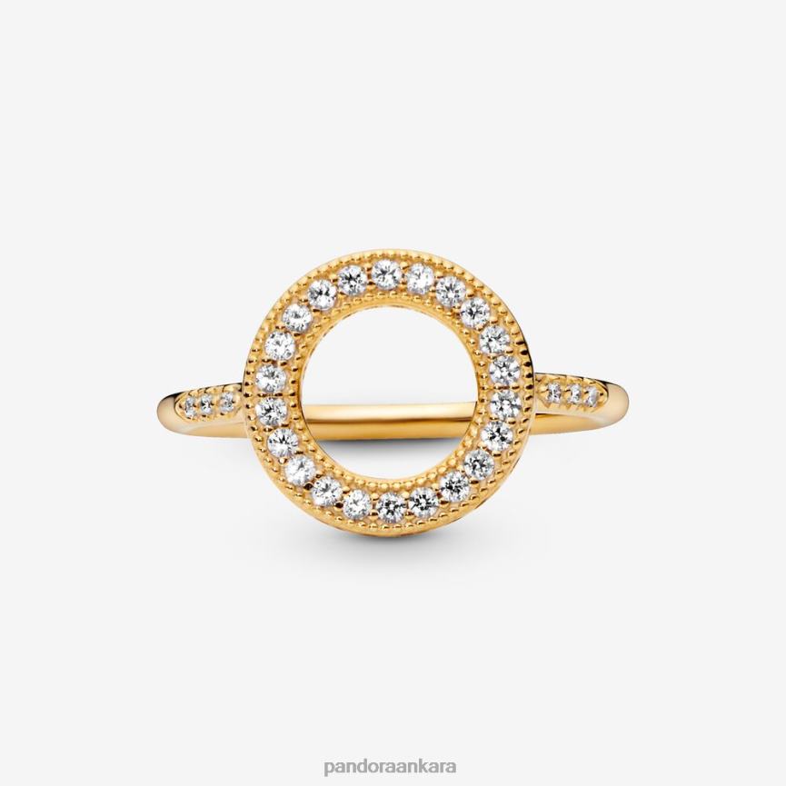 parlak ışık halkası 82N8H697 Pandora altın kaplama