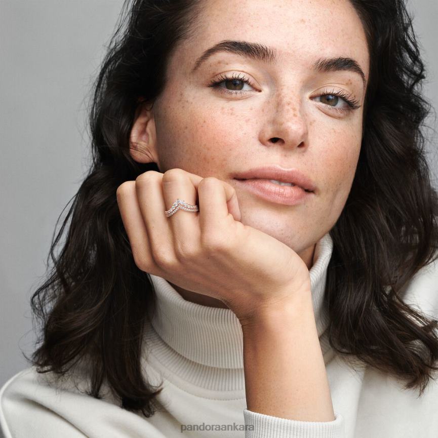 prenses lades kemiği yüzüğü 82N8H554 Pandora Gül Altın Kaplama