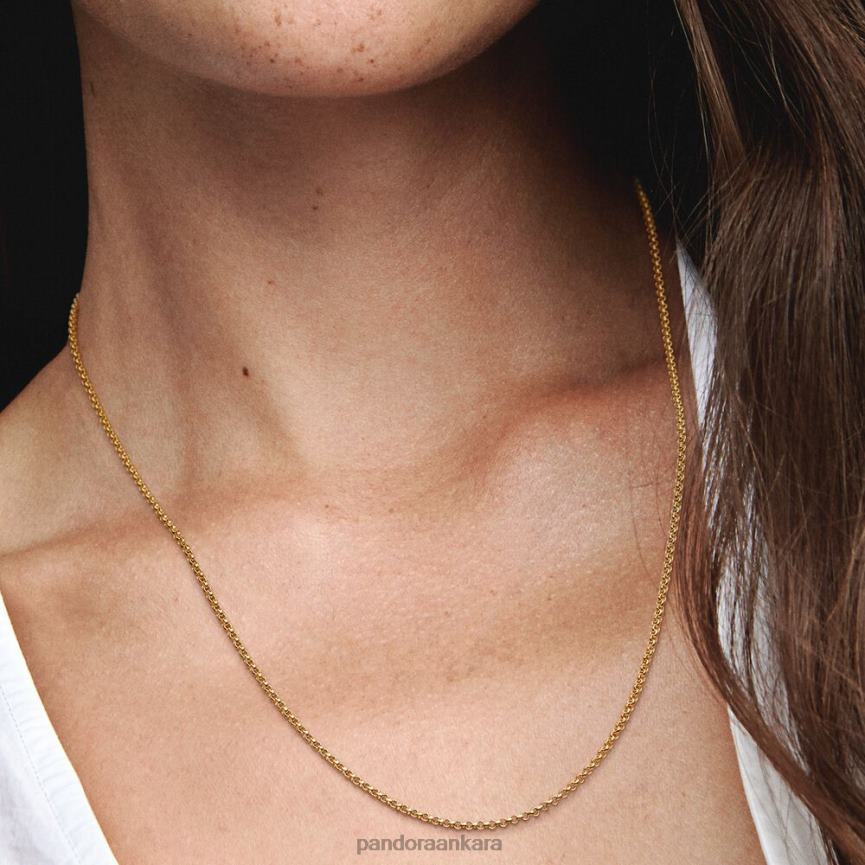 rolo zincir kolye 82N8H712 Pandora altın kaplama