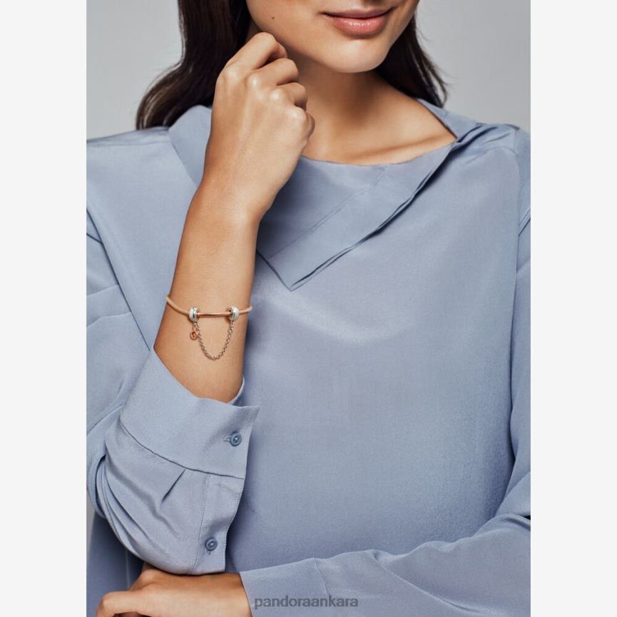 sarkan taç veya güvenlik zinciri çekiciliği 82N8H326 Pandora iki ton