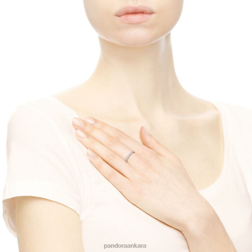 zarif kaldırım bandı halkası 82N8H420 Pandora Gül Altın Kaplama